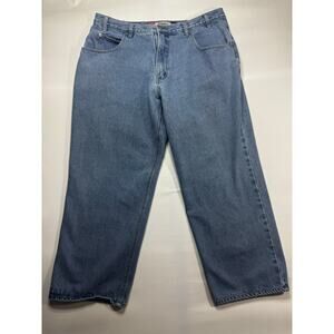 Bugle Boy Men's 7M Baggy Wide Leg Blue Denim Jeans - Size 40x30 (38x29) *READ*